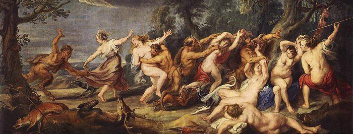 RUBENS, Pieter Pauwel Diana and her Nymphs Surprised by the Fauns oil painting image